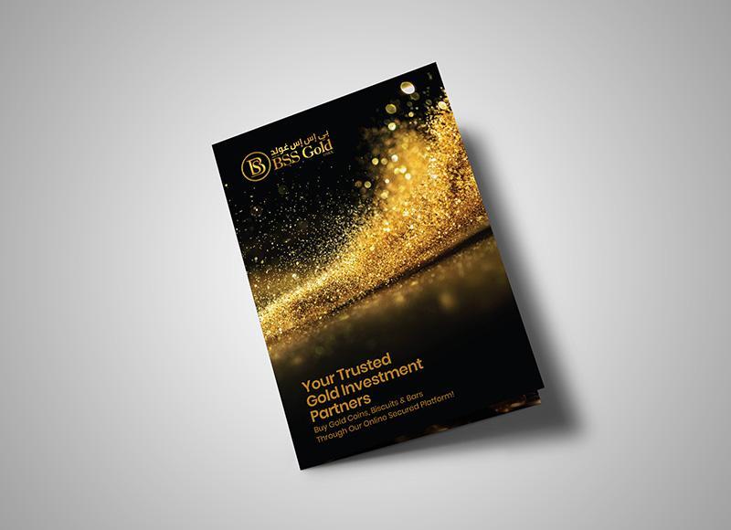 Cover of the BSS Gold investment brochure designed by 360Kreations