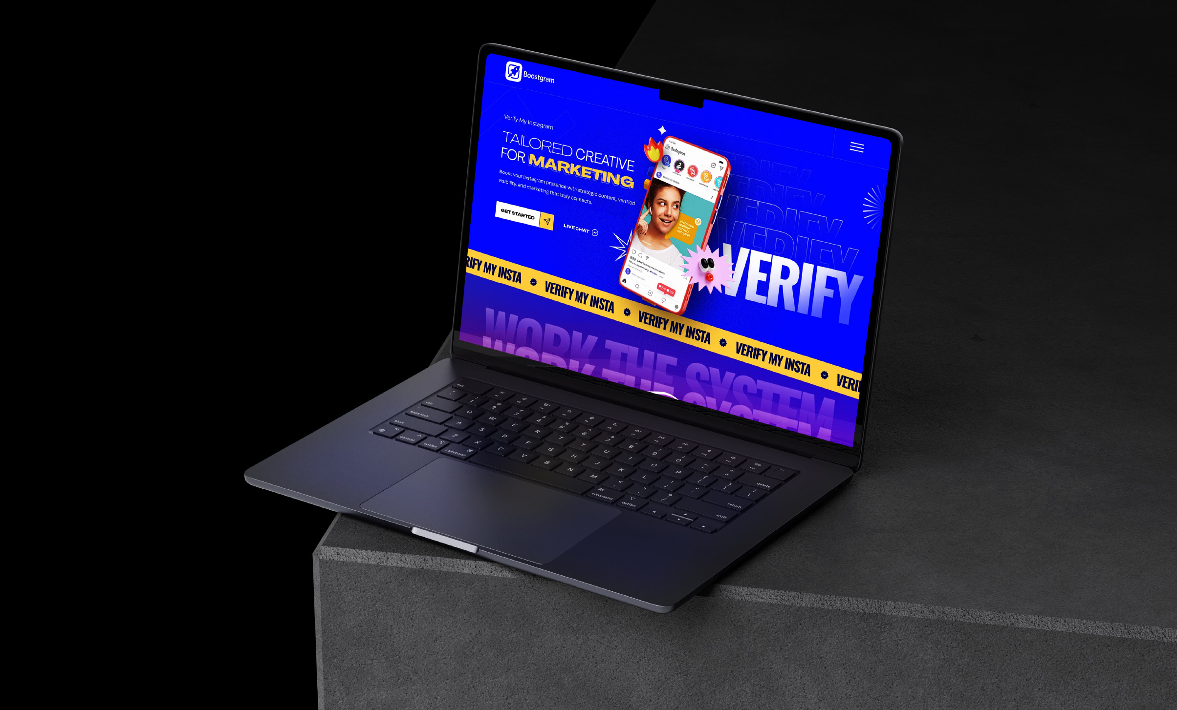 Verify my insta website design by 360Kreations